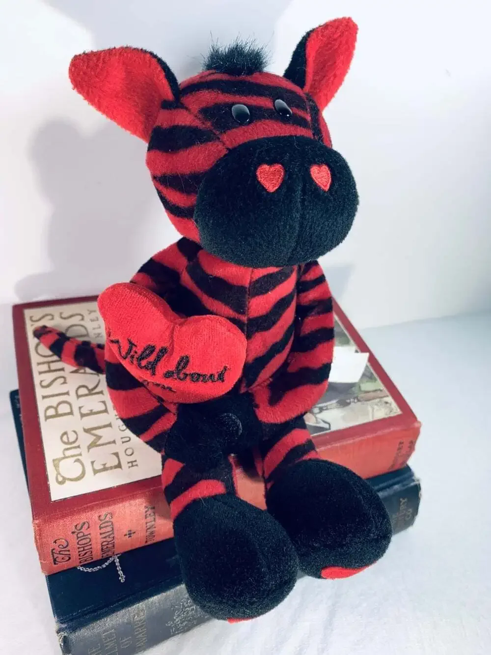 Red and black striped Zebra Wild about You plush Burton & Burton Valentines